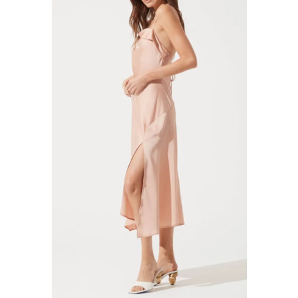 ASTR The Label Pink Blush Cowl Slip Midi Dress Women's Size Small NWOT